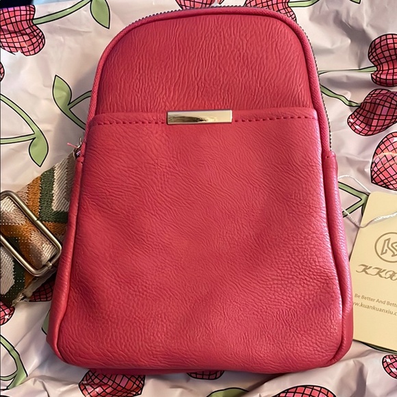 KK Xiu Handbags - Pink Leather Women's  crossbody bag NWT  9 X 6.5